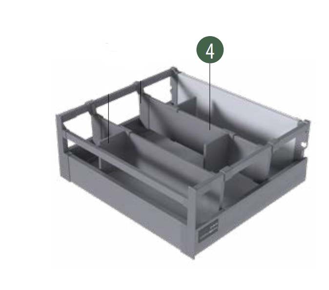 COMFORT BOX PLUS Cross Partition for Rectangular Railing Organization | L=1100 mm