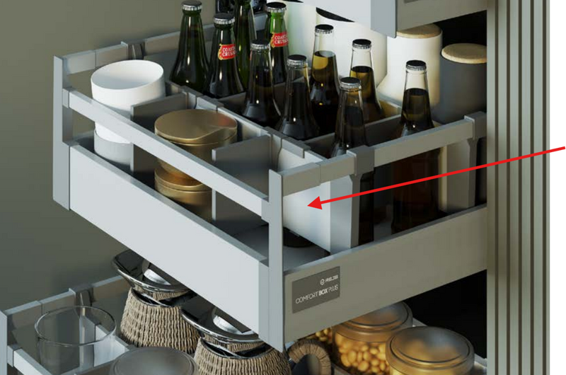 COMFORT BOX PLUS Cross Partition for Rectangular Railing Organization | L=1100 mm