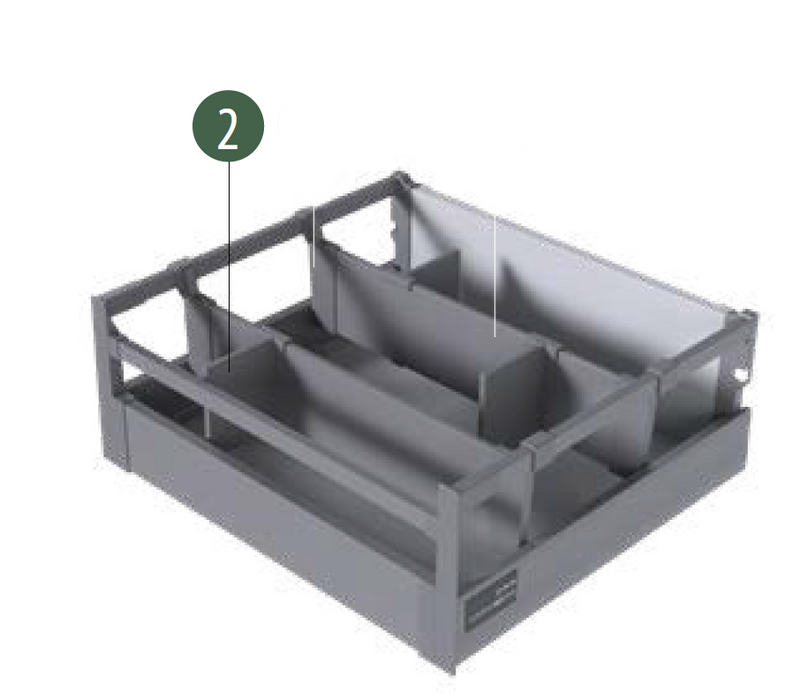 COMFORT BOX PLUS Internal Organization Plastic Divider | White & Silver