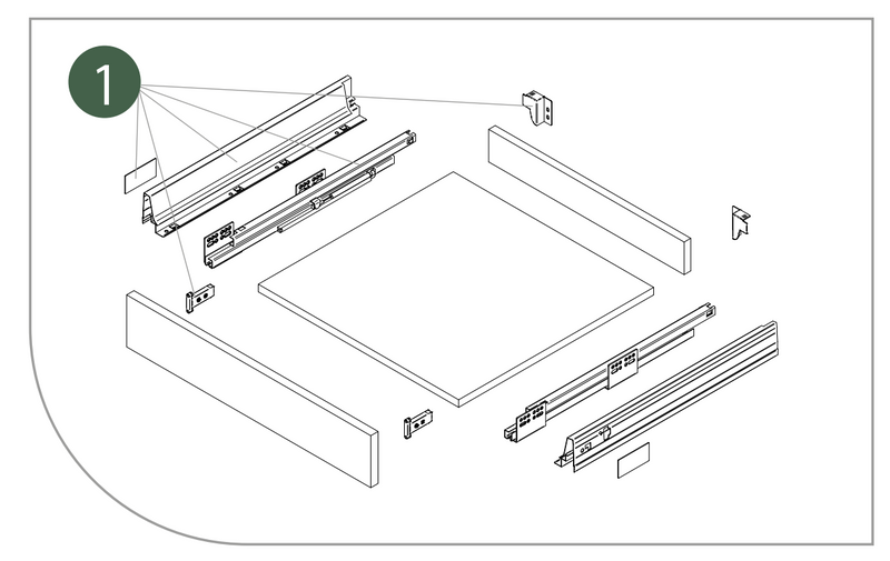 COMFORT BOX PLUS Under Oven Drawer Set | L=450 & 500 mm | Silver & White