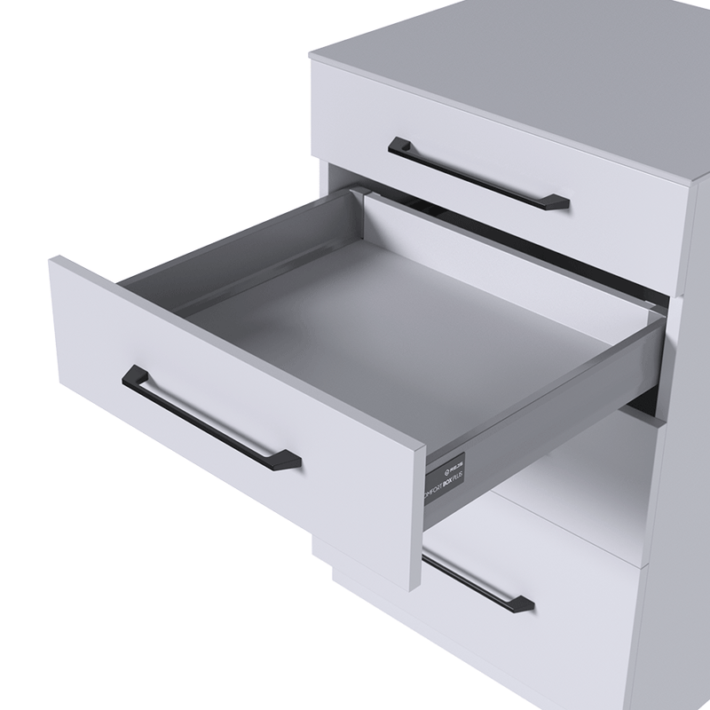 COMFORT BOX PLUS Drawer System H=84 mm (3.3") – Full Extension | Silver & White