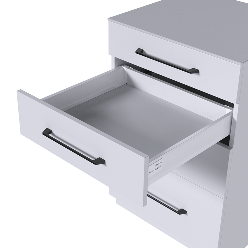 COMFORT BOX PLUS Drawer System H=84 mm (3.3") – Full Extension | Silver & White