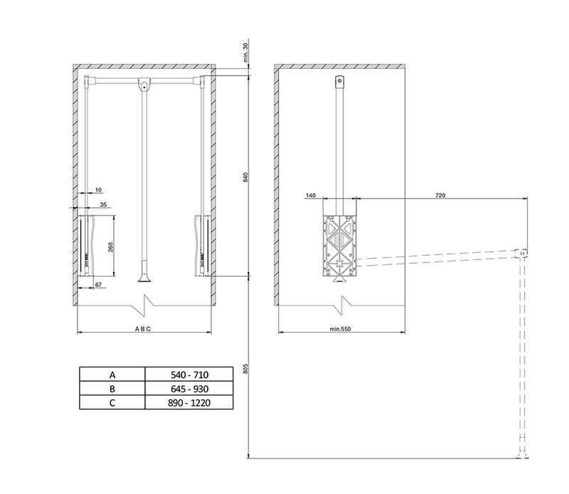 LIFTER Basic Drop-Down Wardrobe Lift