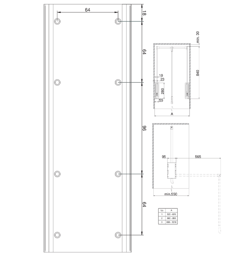 LIFTER Plus Drop-Down Wardrobe Lift
