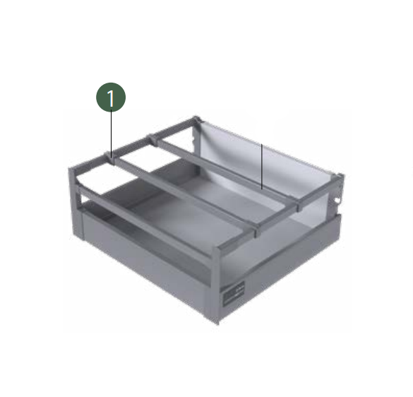 COMFORT BOX PLUS Rectangular Railing Internal Organization Connector | White & Silver
