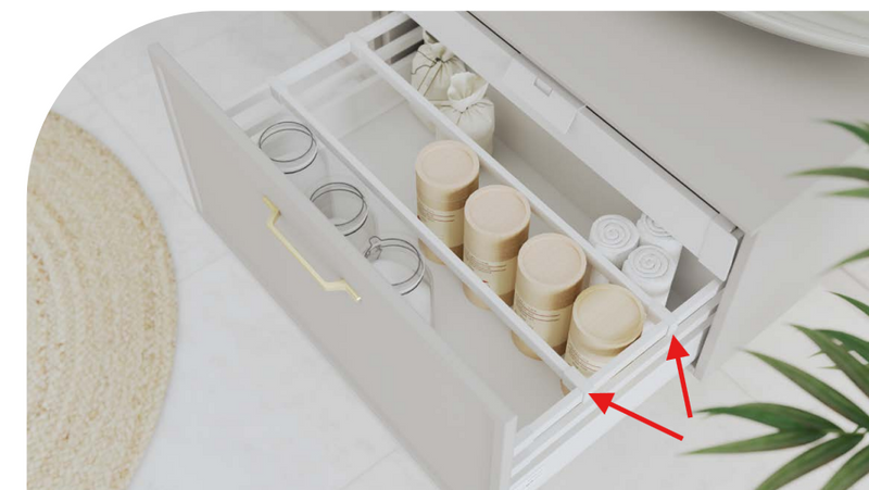 COMFORT BOX PLUS Rectangular Railing Internal Organization Connector | White & Silver
