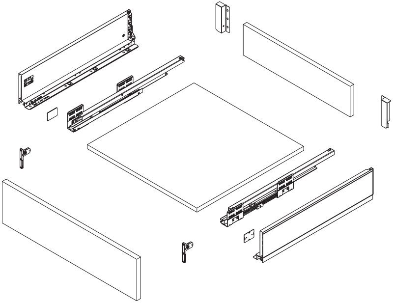 ULTRA BOX Drawer H118 (4.6") White / Graphite | Full Extension Soft-Close Drawer System