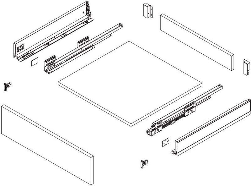 ULTRA BOX Drawer H86 (3.4") White / Graphite | Full Extension Soft-Close Drawer System